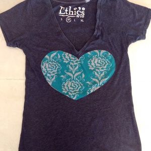 Ethics  T-shirt with Cute Heart Detail